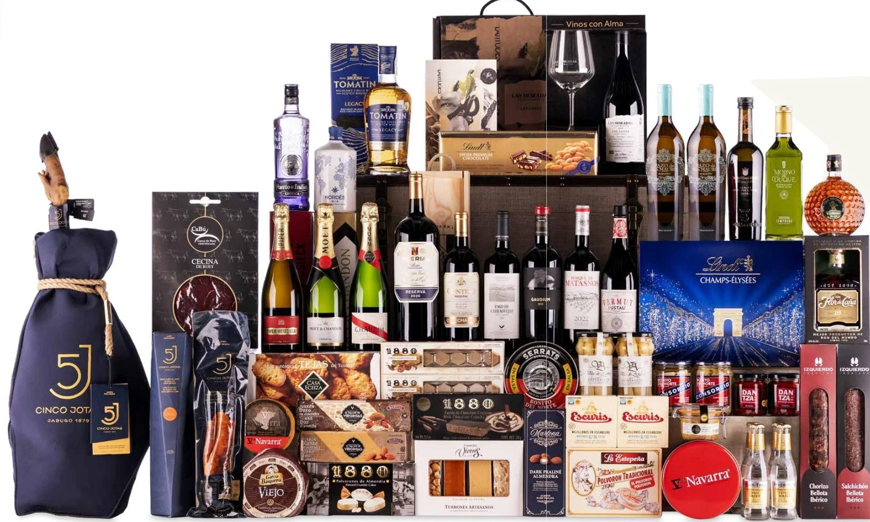 Baúl 6 de Cestalia en el catálogo de 2026, con jamón 5J, champagne, vinos y ibéricos